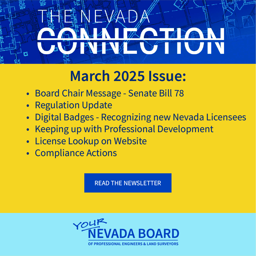 nvbpels's tweet image. Hot off the press, it’s the March 2025 issue of The Nevada Connection!

Read the article here!
nvbpels.org/newsletters/th…

#TheNevadaConnection #EngineeringUpdates #LandSurveyingNews #ProfessionalDevelopmentNV
