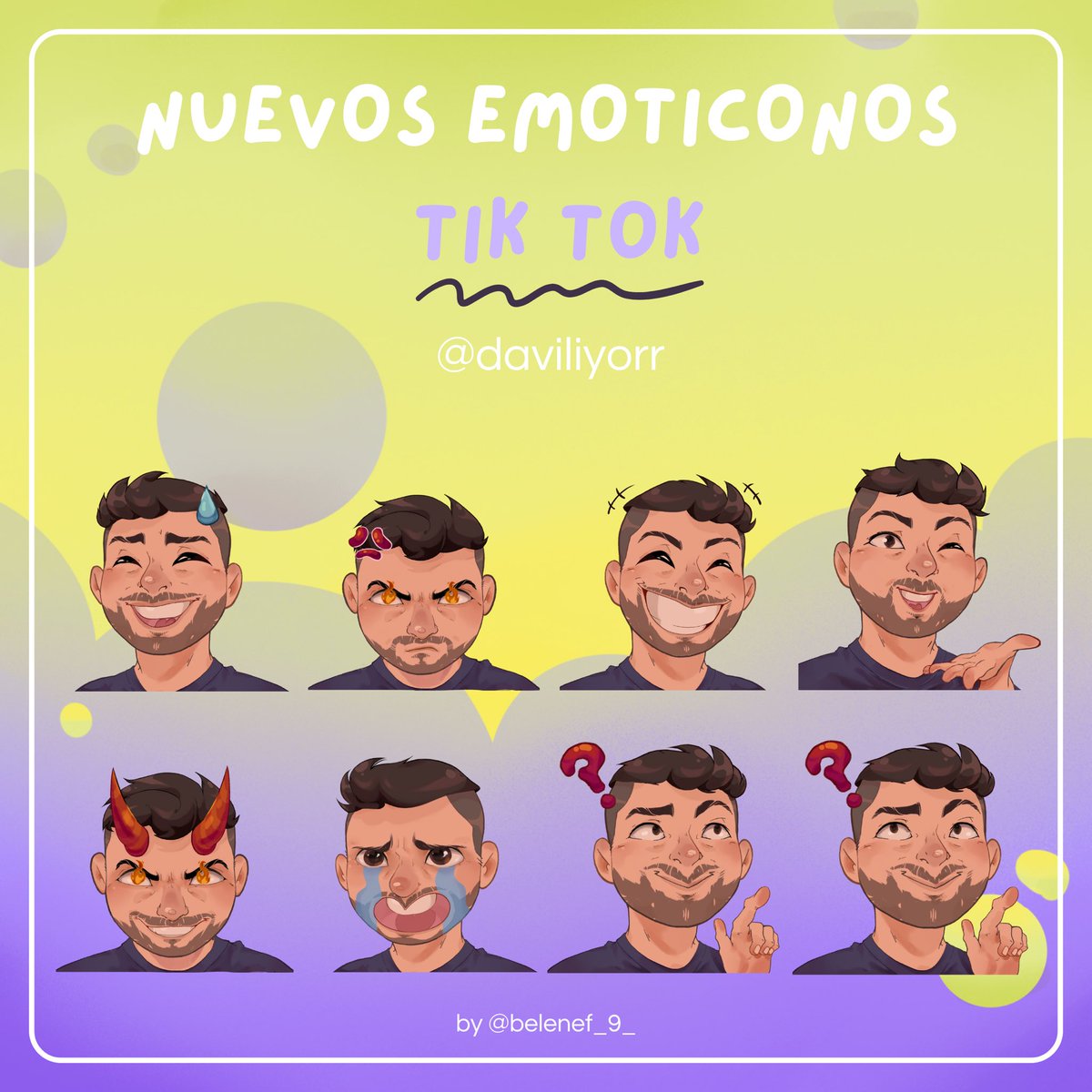 belenef_9_'s tweet photo. Encargo para @DaviliyoRR 
Algunos emoticonos para TikTok. Un encargo realmente chulo. ✨

#emotes #commissionopen https://t.co/xfumd6ALDk