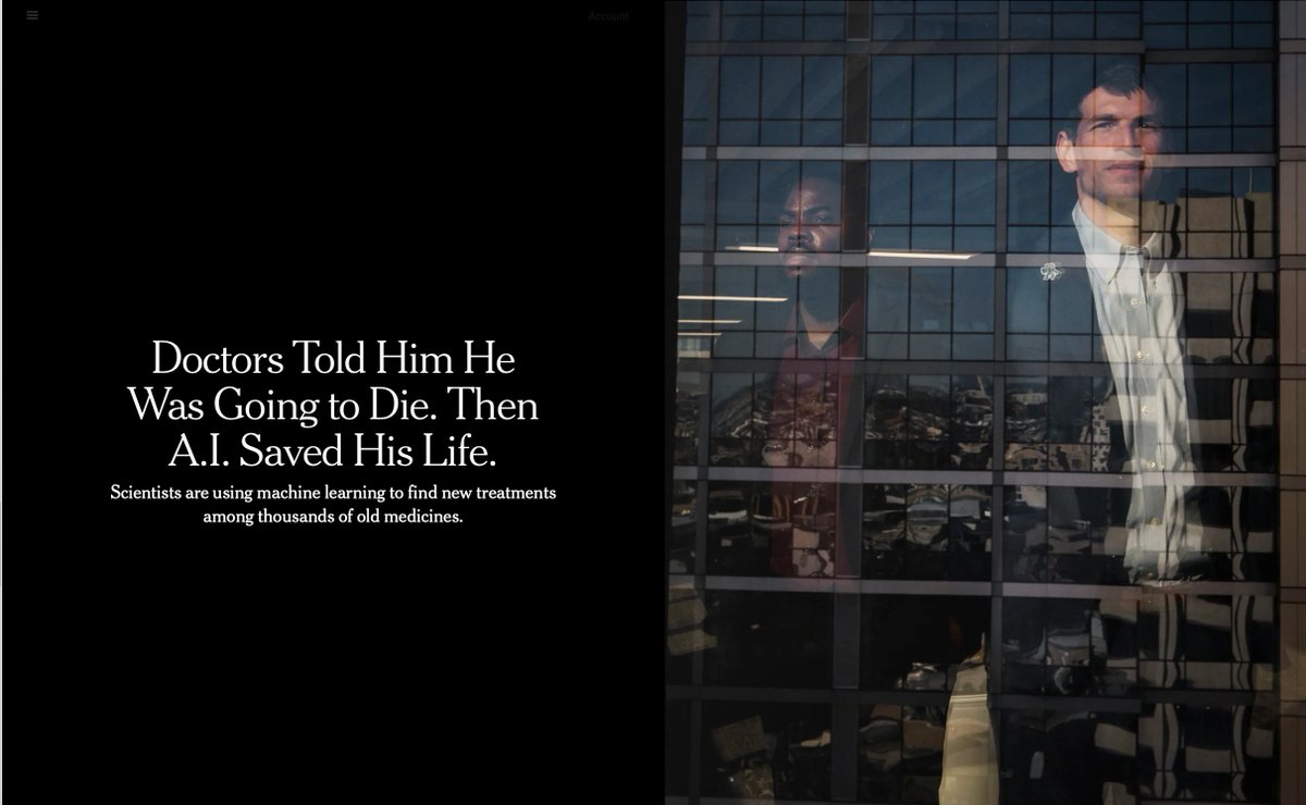Eric Topol (@erictopol) on Twitter photo "In labs around the world, scientists are using A.I. to search among existing medicines for treatments that work for rare diseases." And saving some lives.
<a href="/DavidFajgenbaum/">David Fajgenbaum, MD</a>
nytimes.com/2025/03/20/wel⦠"In labs around the world, scientists are using A.I. to search among existing medicines for treatments that work for rare diseases." And saving some lives.
<a href="/DavidFajgenbaum/">David Fajgenbaum, MD</a>
nytimes.com/2025/03/20/welā¦
