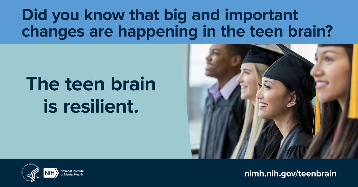 PoeCenter's tweet image. Did you know that big and important changes are happening in the brain during adolescence? Here are 7 things you should know about the teen brain via @NIMHgov : go.nih.gov/4kRSbF2 . #BrainWeek #BrainAwarenessWeek #shareNIMH #PoePrevention