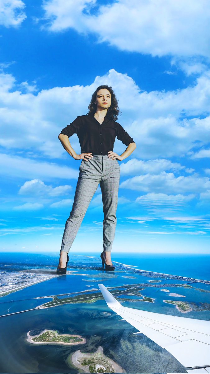CollagesByN's tweet photo. "The wind in my hair, the sun hitting my face, and the skyscrapers under my heels..."
#giantess #sizetwitter https://t.co/TSlH4U2mEK