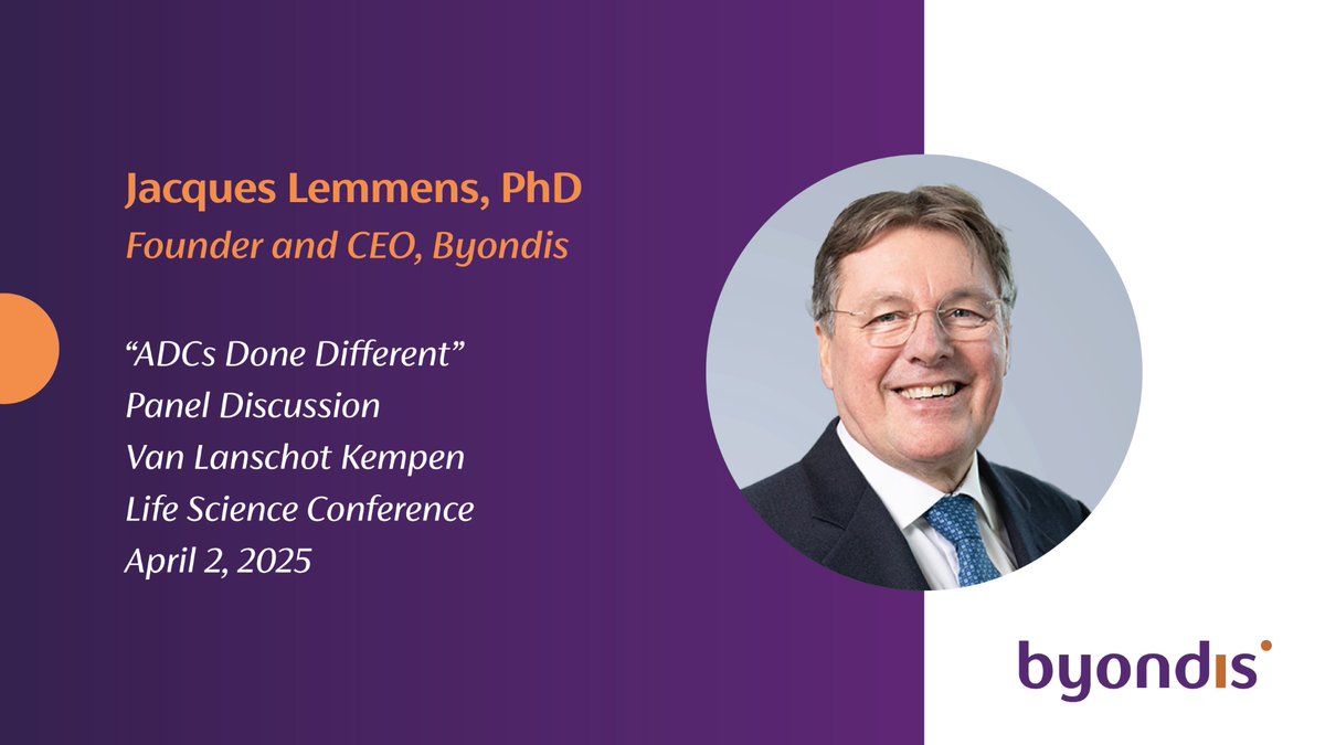Our CEO, Jacques Lemmens, PhD, will be joining other leaders on a panel to discuss “ADCs Done Different” at the Van Lanschot Kempen Life Science Conference on April 2. Learn more: bit.ly/4bGeJtz