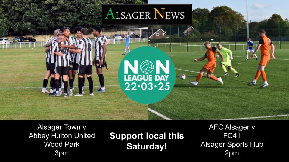 Alsager News (@alsager_news) on Twitter photo <a href="/alsagertown_fc/">Alsager Town</a> and <a href="/AfcAlsagerFirst/">AFC Alsager Firsts</a> are both at home this Saturday on <a href="/nonleaguedayuk/">Non-League Day</a>. Be sure to support local this weekend! <a href="/alsagertown_fc/">Alsager Town</a> and <a href="/AfcAlsagerFirst/">AFC Alsager Firsts</a> are both at home this Saturday on <a href="/nonleaguedayuk/">Non-League Day</a>. Be sure to support local this weekend!