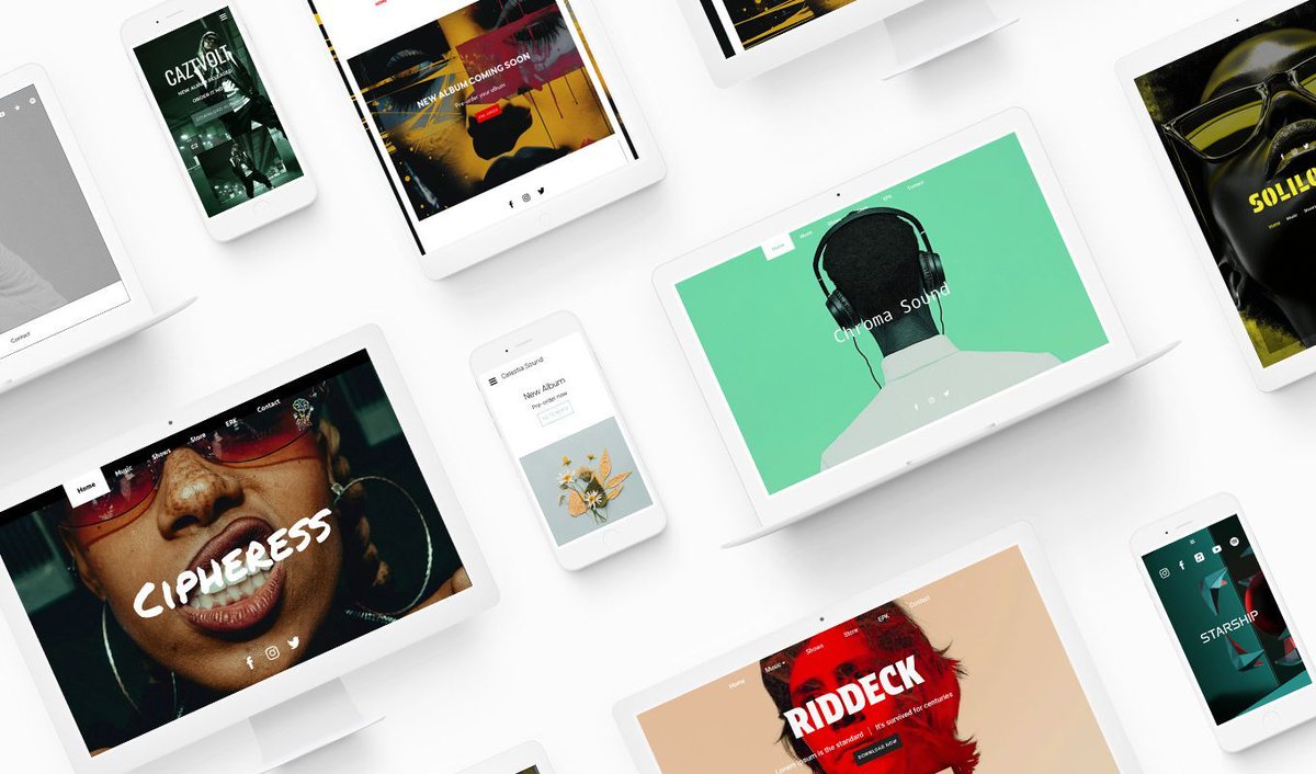 New: even more minimal and bold website templates -&gt; shorturl.at/RMDeR 

#MusicMarketing #indiemusician #americana #edm #bluesmusic #bluesrock #rocknroll #beatmaker