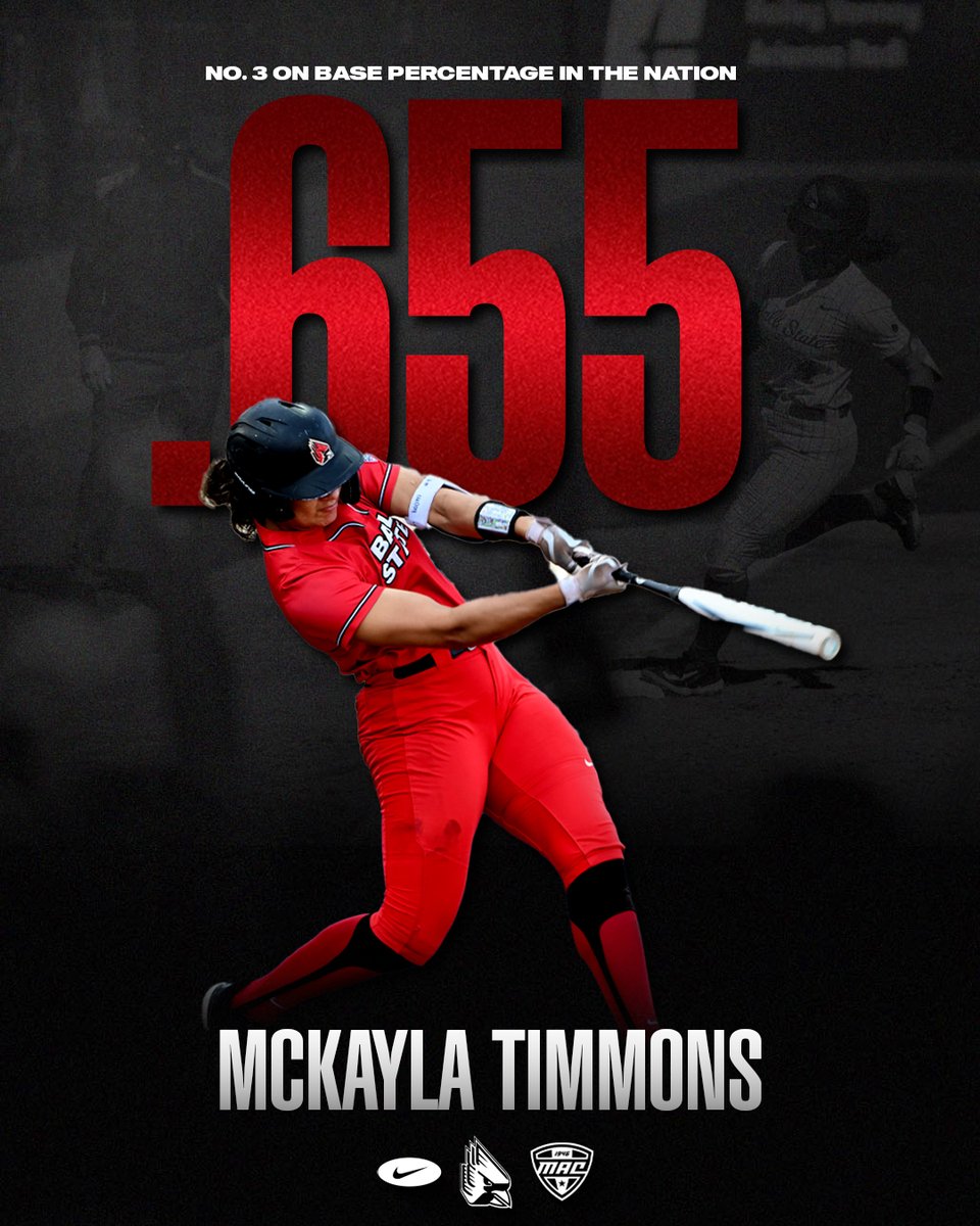 Ball State Softball (@ballstatesb) on Twitter photo 🚨 Attention #BallStateSB Fans 🚨
... <a href="/timmons_mckayla/">McKayla Timmons</a> enters the weekend ranked 3rd in the NATION in on base % and you can SEE HER AT HOME THIS WEEKEND!!!
Here's what you #NeedToKnow as we get set to host Toledo: tinyurl.com/5n8cyau2
#ChirpChirp x #WeFly x #MACtion 🚨 Attention #BallStateSB Fans 🚨
... <a href="/timmons_mckayla/">McKayla Timmons</a> enters the weekend ranked 3rd in the NATION in on base % and you can SEE HER AT HOME THIS WEEKEND!!!
Here's what you #NeedToKnow as we get set to host Toledo: tinyurl.com/5n8cyau2
#ChirpChirp x #WeFly x #MACtion