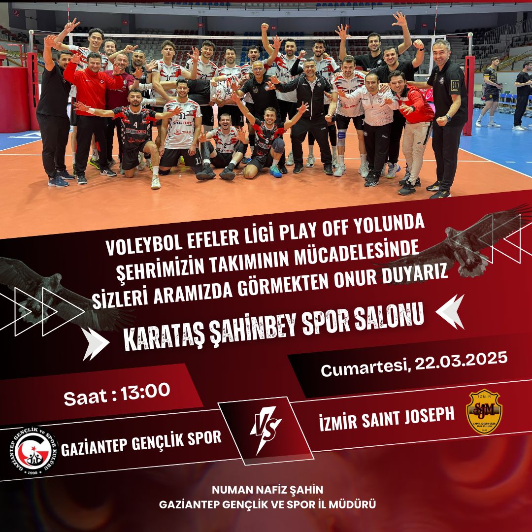 📍Şahinbey Spor Salonu

📅22 Mart Cumartesi

🕖13:00

Finale Bir Adım Kala Tüm Taraftarlarımızı bu önemli maça bekliyoruz..