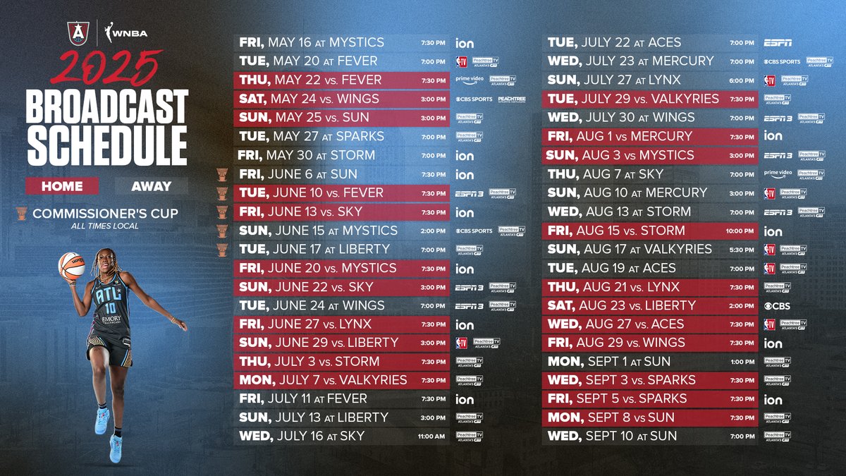 Atlanta Dream Announce 2025 Broadcast Schedule

Read More: bit.ly/25BROADCAST