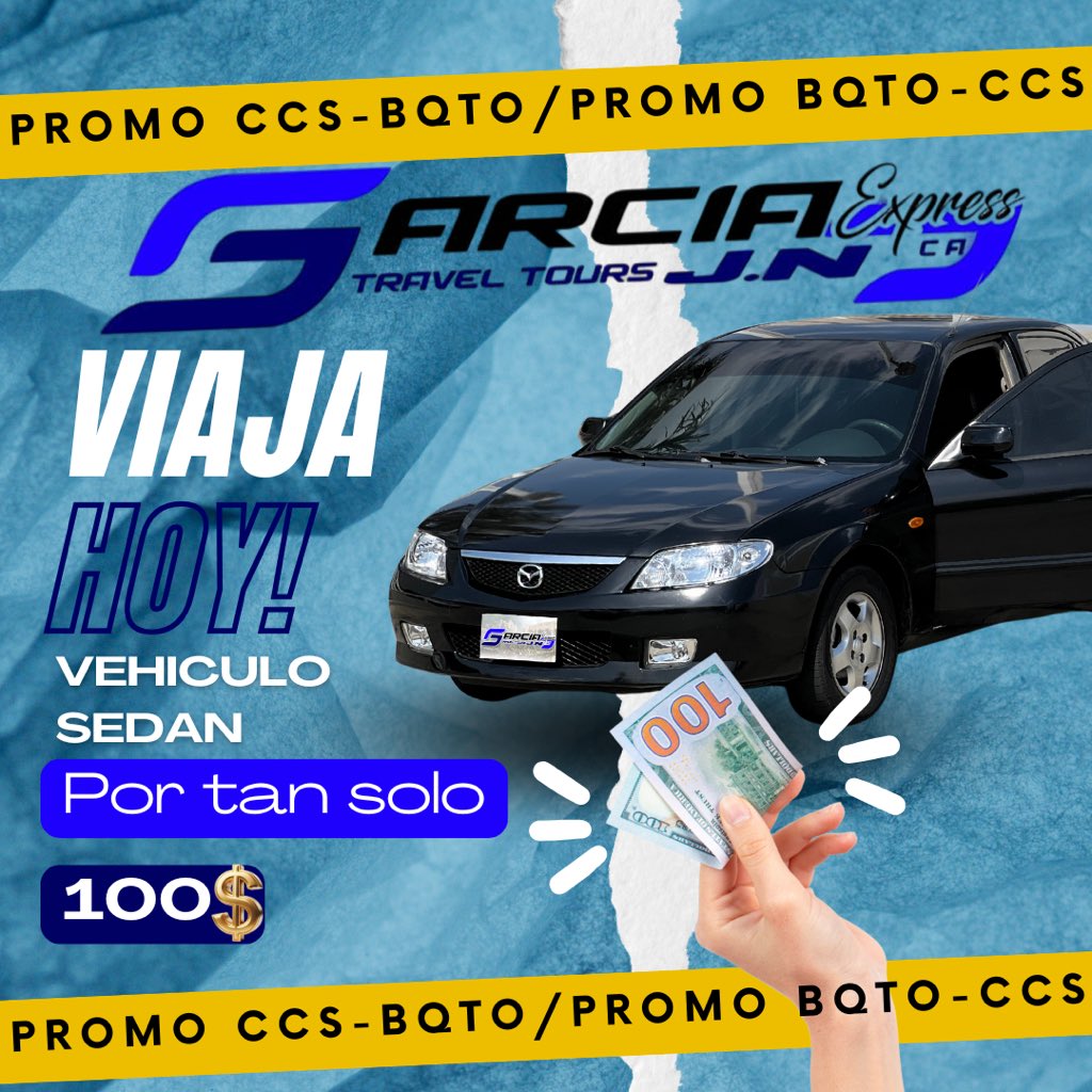 📍 ¡No esperes más! ⏰
¡Tu viaje de CCS a BQTO o BQTO a CCS por solo 100$!  💵🚙

Vehículo sedán disponible para hoy Reserva ahora y viaja con @josegregorio_garciaexpressc.a

➡➡ Síguenos en Telegram:  t.me/laraenredes

#LaraEnRedes #OrgullososDeSerGuaros #Lara #Venezuela