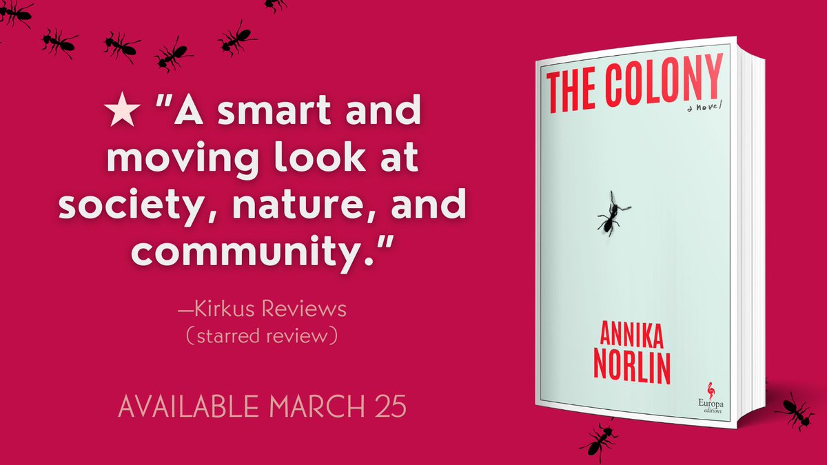 Europa Editions (@europaeditions) on Twitter photo THE COLONY by Annika Norlin (tr. Alice E. Olsson) got a <a href="/KirkusReviews/">Kirkus Reviews</a> star! ✨
“Clever and incisive... this is a treatise on humanity, on the things people need and the power and frailty of human connection. This is a novel that will stick with you.”
kirkusreviews.com/book-reviews/a… THE COLONY by Annika Norlin (tr. Alice E. Olsson) got a <a href="/KirkusReviews/">Kirkus Reviews</a> star! ✨
“Clever and incisive... this is a treatise on humanity, on the things people need and the power and frailty of human connection. This is a novel that will stick with you.”
kirkusreviews.com/book-reviews/a…