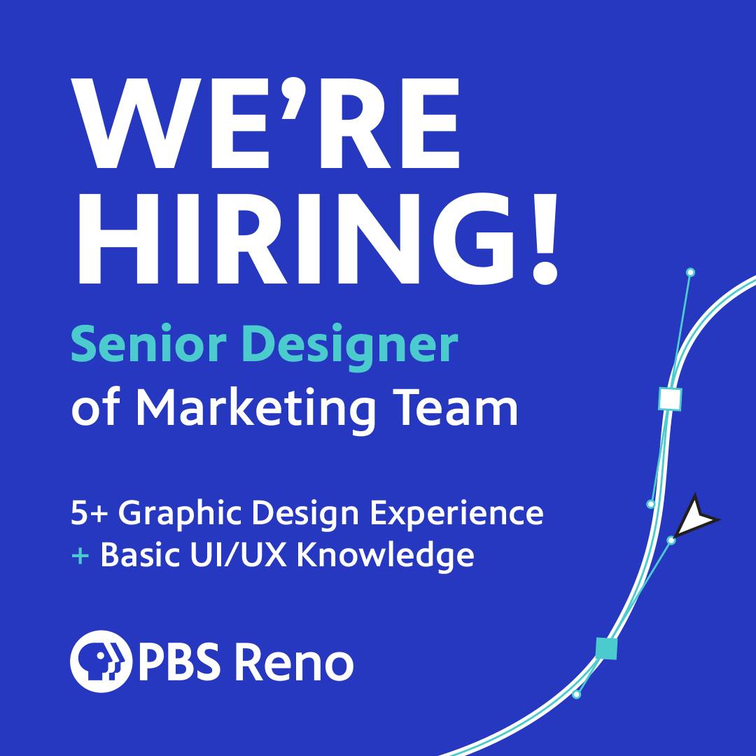 Are you a creative visionary with a passion for storytelling through design? We’re looking for a Senior Designer to lead digital and print projects, manage our website, and shape PBS Reno’s visual identity.

Apply now &amp; make an impact! 👉 pbsreno.org/jobs