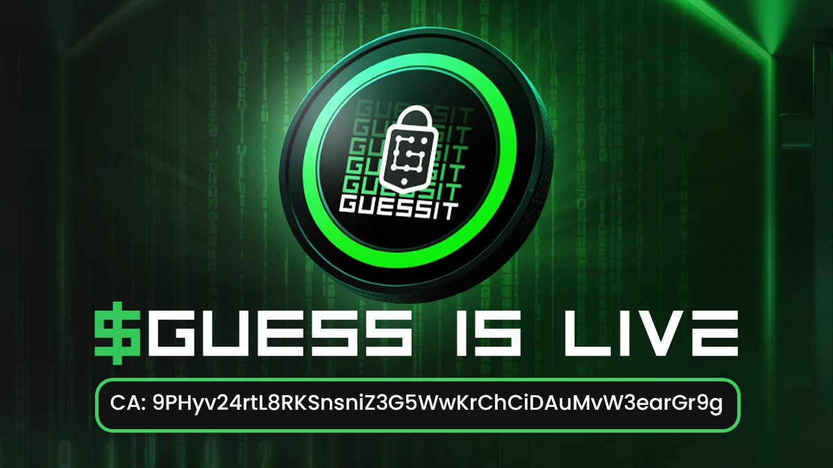 THE $GUESS TOKEN IS LIVE! 🥳🥳

The official token of the GuessIT project tradable on Raydium.  

CA: 9PHyv24rtL8RKSnsniZ3G5WwKrChCiDAuMvW3earGr9g 

More on: guessitsol.ai