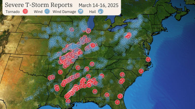109 tornadoes last weekend, March 14-16.