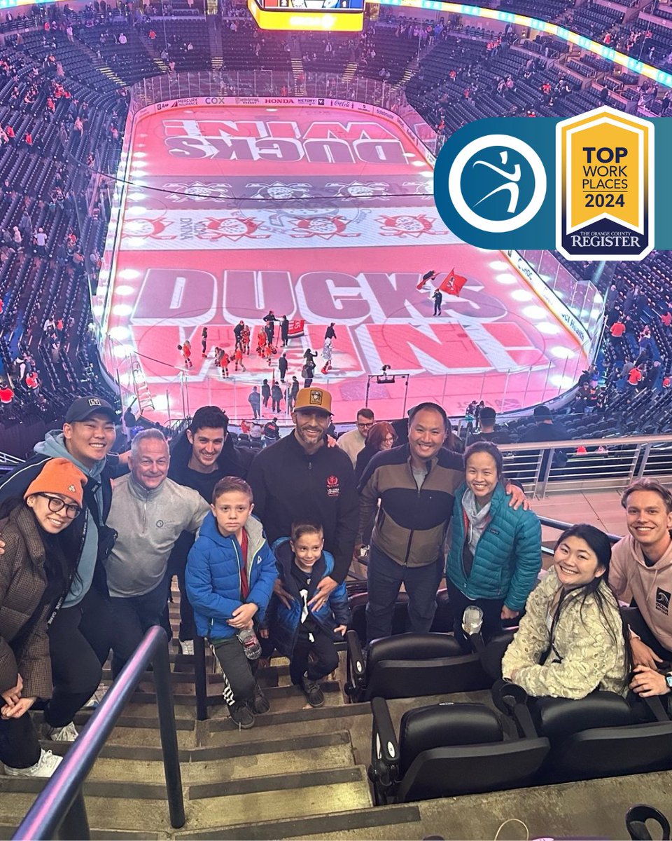 CBPTfan's tweet photo. We celebrated our #TopWorkplaces 2024 award with a night at the @AnaheimDucks game! 🏒🎉 Grateful for our amazing CBPT team that makes this workplace so special. Here’s to more wins—on and off the ice! 🦆💙 #CBPTfamily #GoDucks https://t.co/nCtLIRZU1I