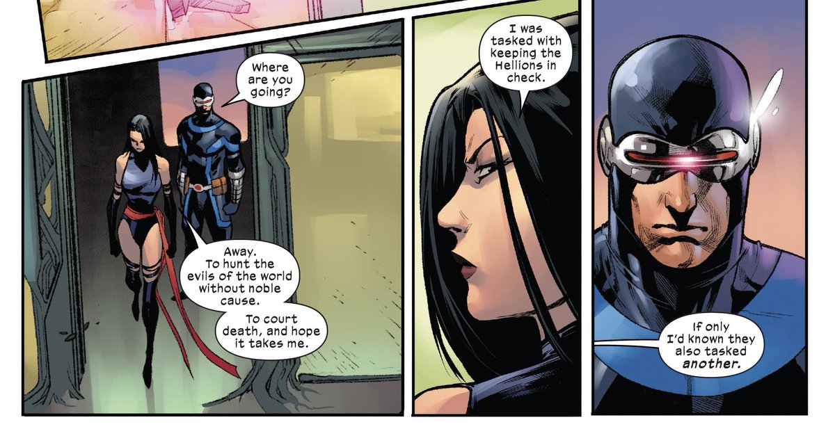 Psylocke’s best line delivery:

“A traumatic past doesn’t excuse your present actions”

“I hear you like to settle things with knives. I’d be happy to accommodate you”

“But my mind is of steel that he could never comprehend”

“To hunt the evils of the world without noble cause”