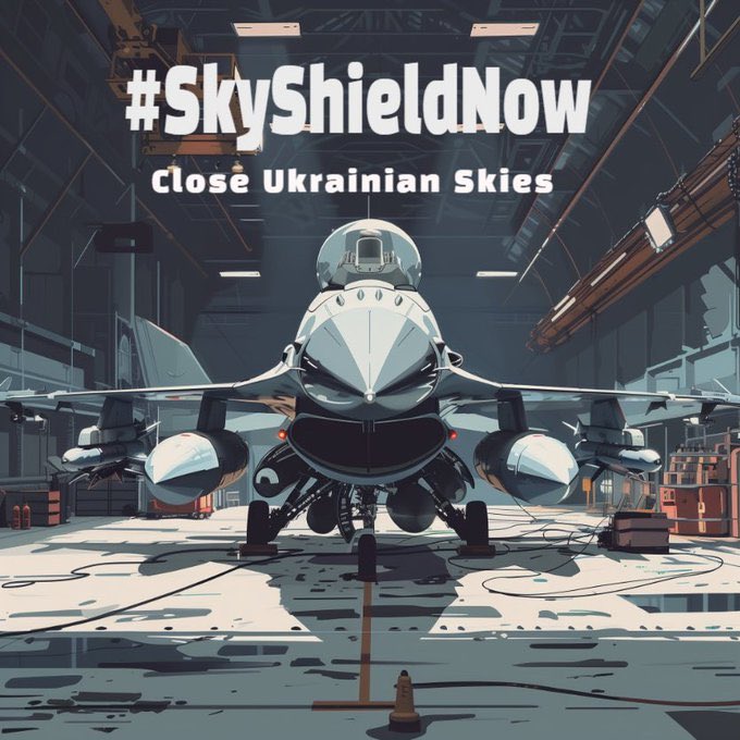 Bricktop_NAFO's tweet image. It’s time to close the Ukrainian skies with 120 Fighter Jets from allied nations.

Do one of these two things to get this trending. It will change the tide of the war.

1. Quote tweet using the Hashtag below.

Or

2. Make your own tweet with the hashtag below. 

#SkyShieldNow
