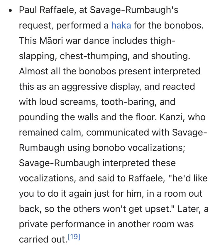 My favorite Kanzi anecdote: