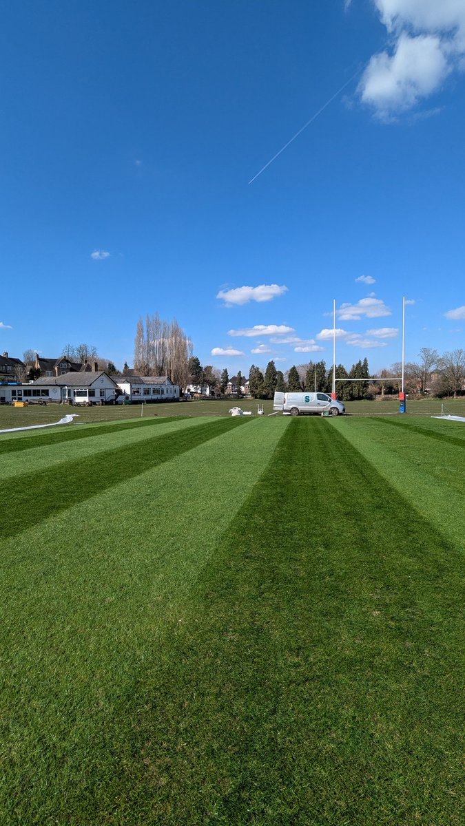 First cut on 2 squares we took on last month that had no end of season repairs. We undertook a mini renovation under guidance of the Surrey pitch advisor and a month later they've come a long way. Wicket ends are still a little thin but 🤞 for the next few weeks 🏏🌱