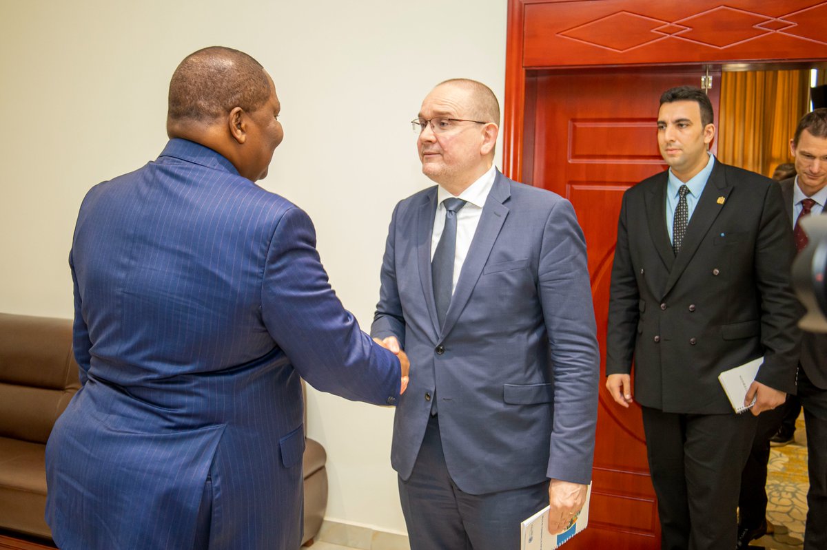 UNPeacebuilding's tweet photo. Today, in 🇨🇫, @UN ASG @ElizabethSpehar and the delegation, including representatives from Denmark, Estonia, Germany, Ireland, Japan, and Norway, met with President H.E. Mr. Faustin-Archange Touadéra. https://t.co/21HNOyeUi8