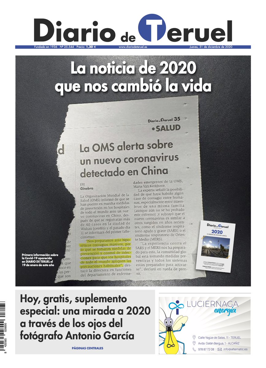 Se cumplen cinco años del covid. Yo entonces era director de <a href="/diariodeteruel/">Diario de Teruel</a> y viví la experiencia profesional más flipante de mi vida. De la noche a la mañana, casi toda la empresa a casa a teletrabajar y a hacer un diario con un único tema: el virus. 🧵👇🏾