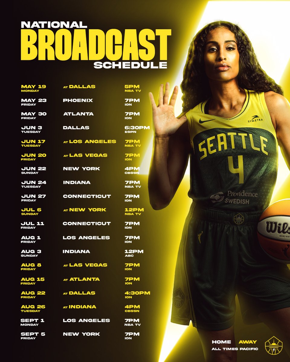 Here's where you can watch us on national TV all season long 📺