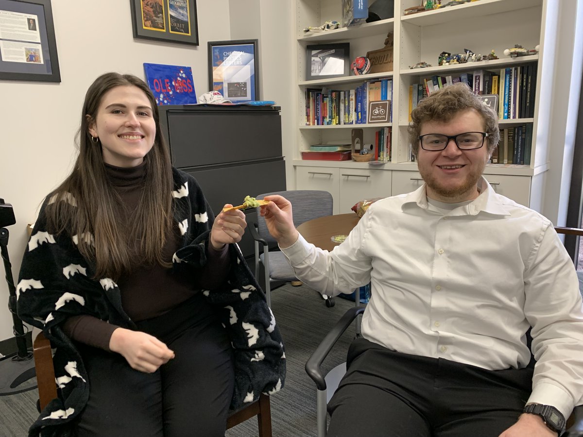 Big single day for us: 2 new PhDs! Congrats to <a href="/AthenaFlint/">Athena R. Flint</a> and <a href="/czachpalmer618/">C. Zachary Palmer</a>!!!! Two amazing grad students with amazing futures set before them.  If you need computational postdocs, you can't go wrong with either. #phdefended #guacamole <a href="/chemistry_um/">UM Chemistry (Ole Miss Chemistry)</a>