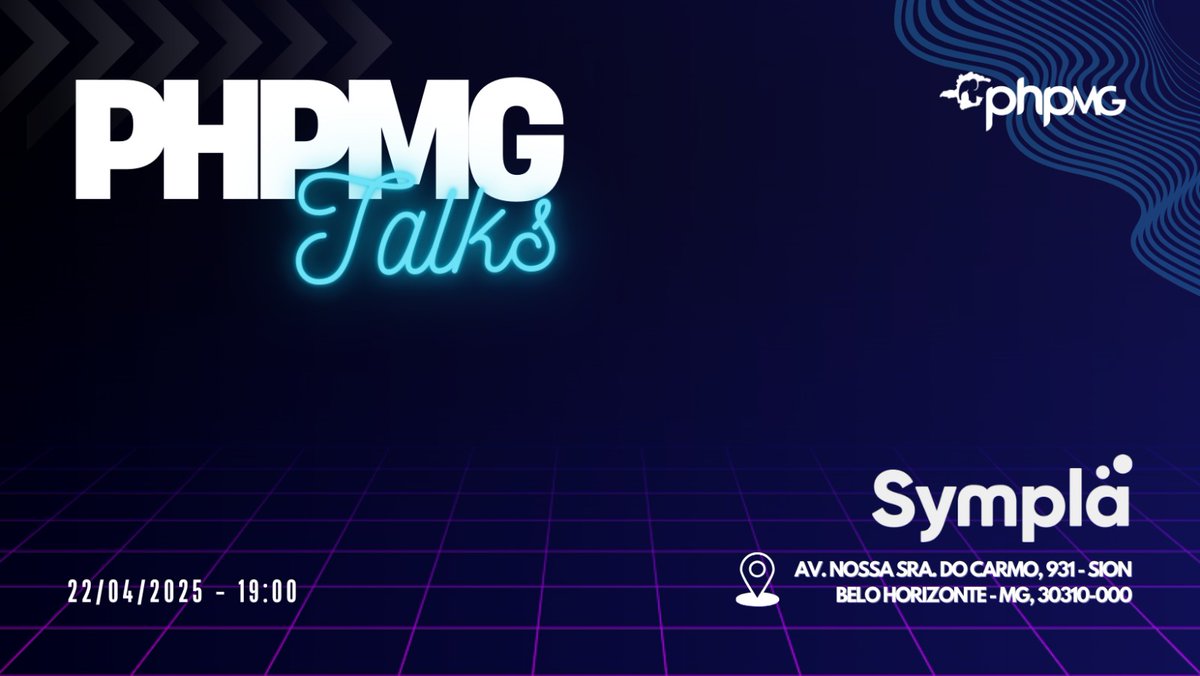 🐘 PHPMG no Vale tá de volta!

Bora reunir a galera do PHPzão raiz? Dessa vez, nosso encontro será na Sympla, casa de uma das maiores plataformas de eventos do Brasil (sim, tem PHP lá!).

📅 Quando? #PHPMG Talks – Evento gratuito!
🔗 Inscreva-se: sympla.com.br/evento/phpmg-t…