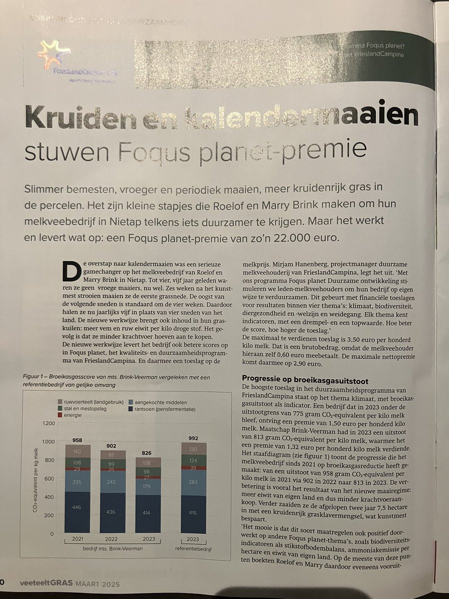 bhietberg's tweet photo. Als je dingen steeds iets beter doet, hou je meer over …
Hoge levensduur, veel weidegang, kruiden en hoge kwaliteit ruwvoer basis voor goede scores Foqus Planet en Duurzaam Boeren Drenthe
@Veeteelt_nl @ProvDrenthe @FrieslndCampina #studieclub #eiwit #efficientie https://t.co/MO0W9KNDgQ