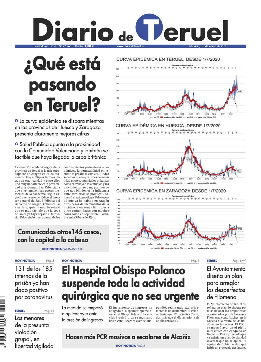 Lo primero era el virus y contarle a la gente lo que estaba pasando. Los datos y las cifras. Cada dia en portada el número de contagios. Y las estadísticas. 👇🏾