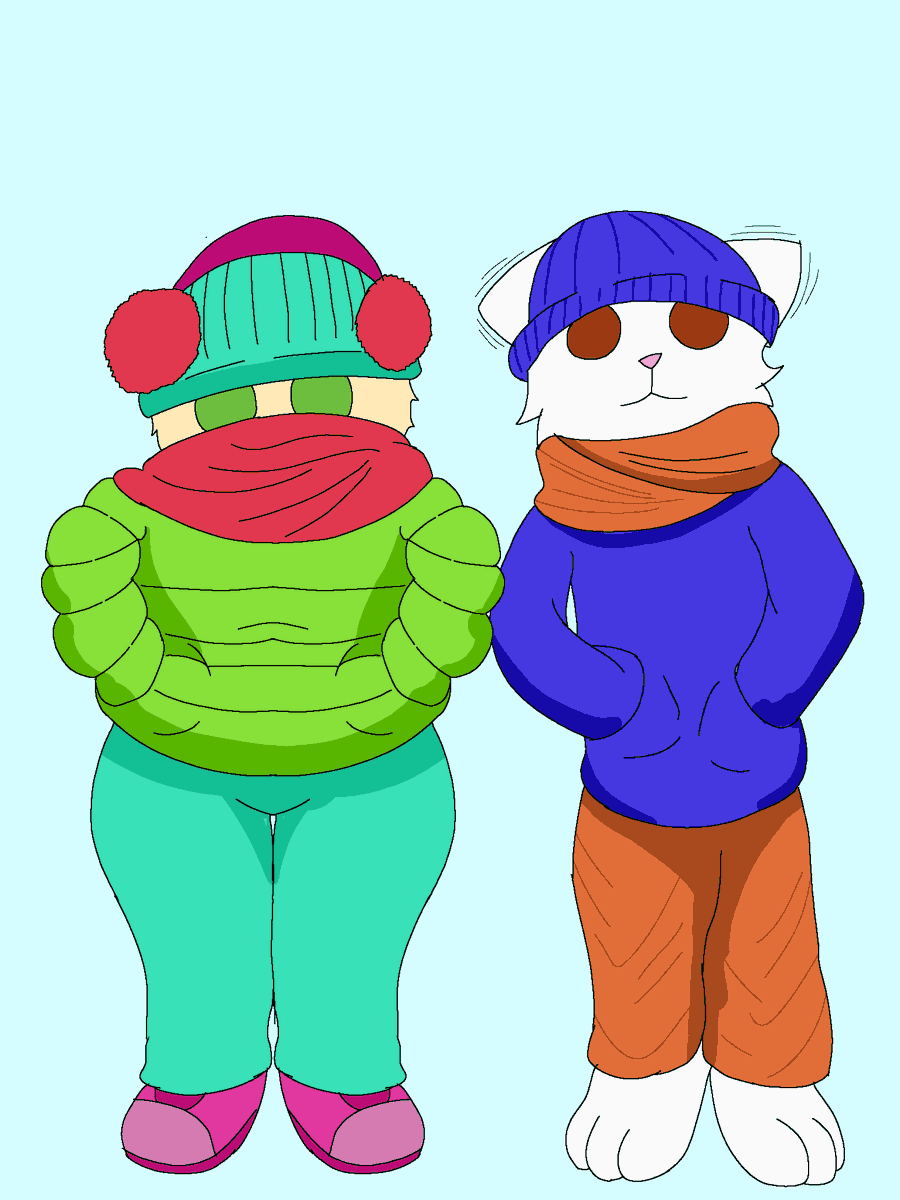 Hanna is a Chihuahua, that's why she needs more clothes and even earmuffs, hehe she looks like the characters from South Park