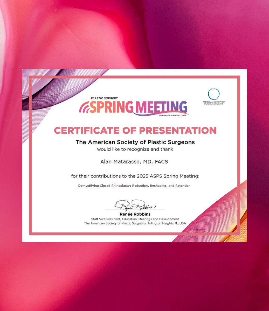 Dr. Matarasso discussing scarless, enhanced recovery rhinoplasty at the ASPS Spring Meeting.
#PlasticSurgeonMatarasso #plasticsurgery #scarlessrhinoplasty #aspsspringmeeting