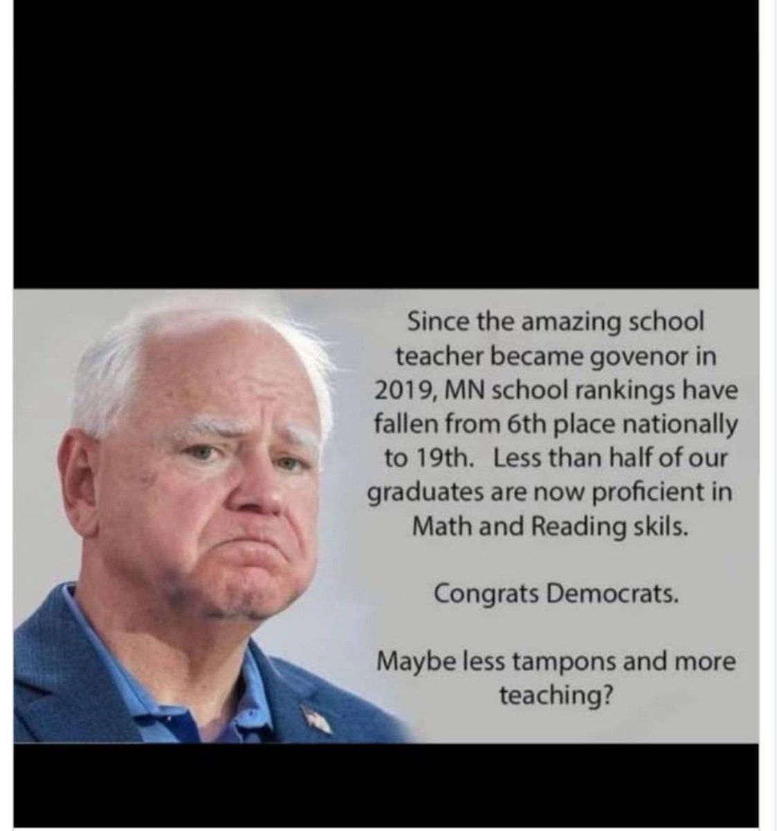 This speaks loudly…congrats ⁦<a href="/GovTimWalz/">Governor Tim Walz</a>⁩ for you are one big imbecile.