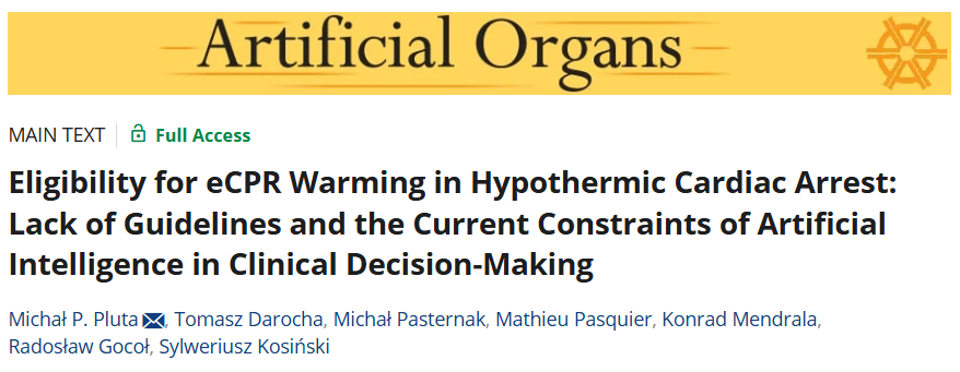 Micha82564634's tweet photo. Use of artificial intelligence in decision-making for eCPR in patients with hypothermic cardiac arrest risks unjustifiably withdrawing treatment from patients who have a chance of survival with a good neurological outcome
Link: https://t.co/aPTXPSIGs5 https://t.co/4DMTkrgrE1