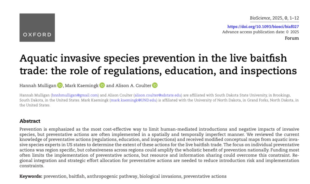 Hannah Mulligan (@mullyfish) on Twitter photo ✨I am SO excited to announce our new paper - published in BioScience! ✨
Coauthored by <a href="/SDSUFishEcology/">Alison Coulter</a> and <a href="/LabUNDerwater/">Mark Kaemingk</a>. ✨I am SO excited to announce our new paper - published in BioScience! ✨
Coauthored by <a href="/SDSUFishEcology/">Alison Coulter</a> and <a href="/LabUNDerwater/">Mark Kaemingk</a>.