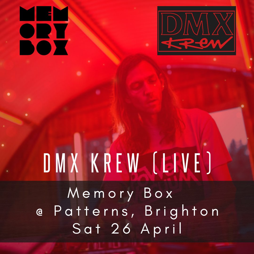 memoryboxparty's tweet image. DMX Krew LIVE alongside Paranoid London LIVE and Robin Ball at Patterns Brighton 26-4-25

#dmxkrew #paranoidlondon #djrobinball #electro #techno #memoryboxparties