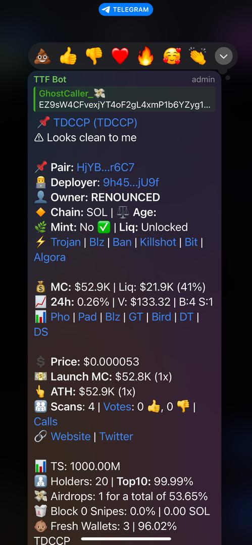 GhostCallerr_'s tweet photo. 14.2x up from my call on $TDCCP
Called on my private tg
CA;

EZ9sW4CFvexjYT4oF2gL4xmP1b6YZyg1hWnmw3MGpump https://t.co/lrP18aNvqg