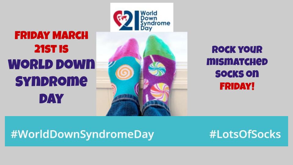 Hey Mercy Magic, don't forget to rock your mismatched socks tomorrow in honour of #worlddownsyndromeday!