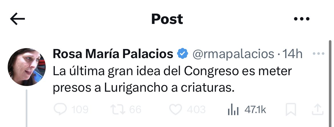 Rosa María Palacios le dice "Criaturas" a delincuentes que torturân, extorsionân, secuestrãn y matan. 
Hay que ser bien imbécil3s para creer en esta mujer.