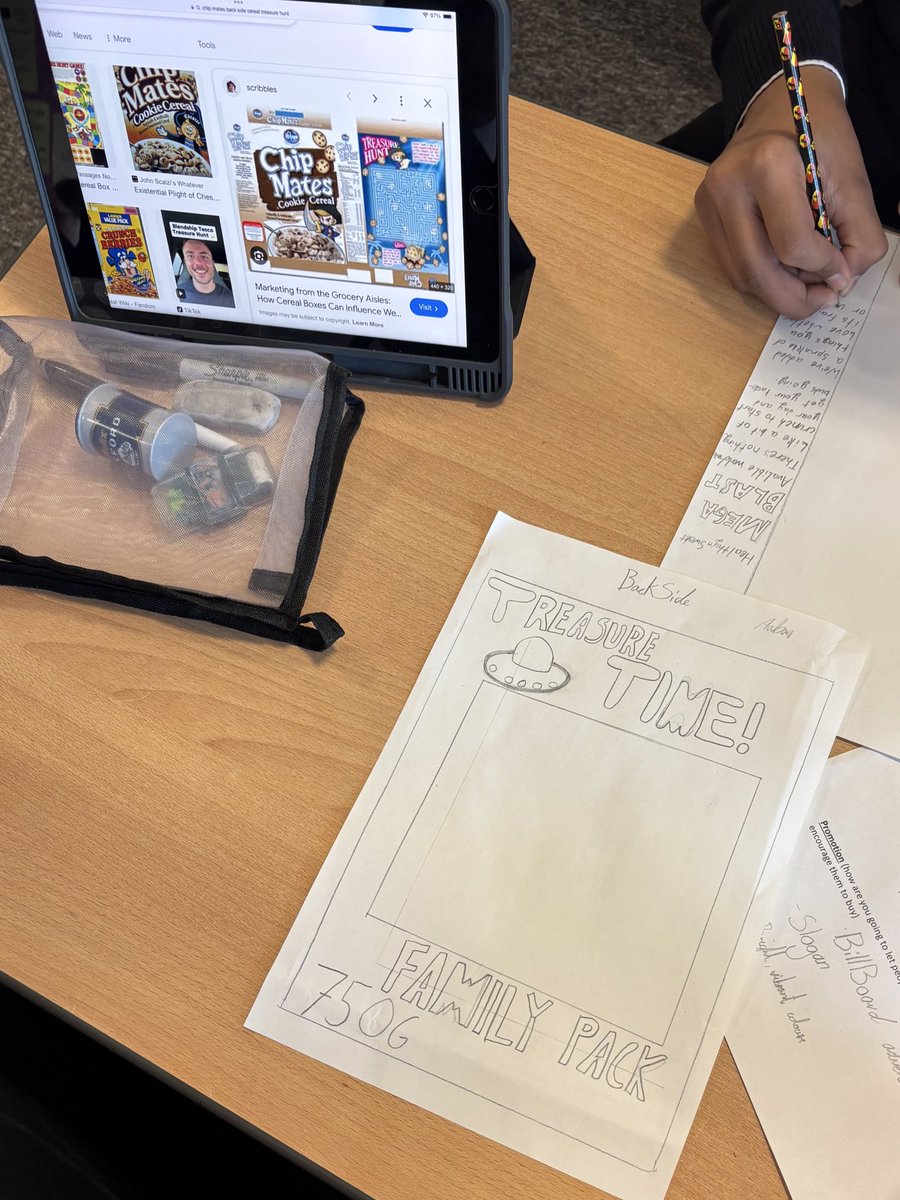S1’s have been working on an enterprise project, making their own cereal brands. We talked a lot about the important part that packaging plays in advertising a product as we designed our own cereal boxes today. 🥣🗣️