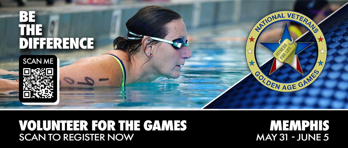 Become a volunteer for the 2025 Golden Age Games in Memphis! 

Scan the code or sign up at 39nvgag.my-trs.com

Come and show your support for our nation's heroes. 

Spread the word. Be the difference!

#Sports4Vets #GoldenAgeGames #fitnessforlife

<a href="/Sports4Vets/">VA Sports & Arts</a>