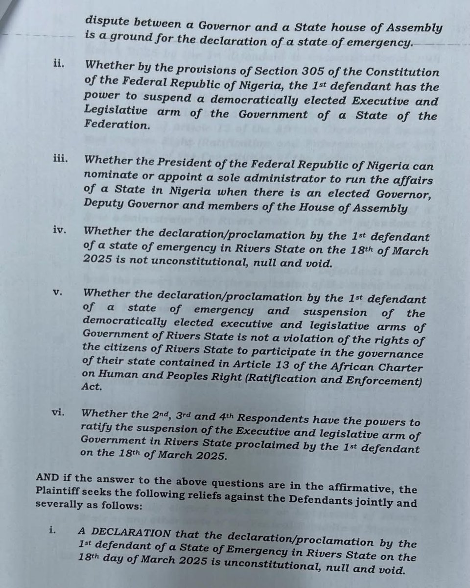 PH_Socials's tweet image. A suit challenging the powers of President Tinubu to suspend Gov. Fubara has been instituted before the Federal High Court, Abuja today.
