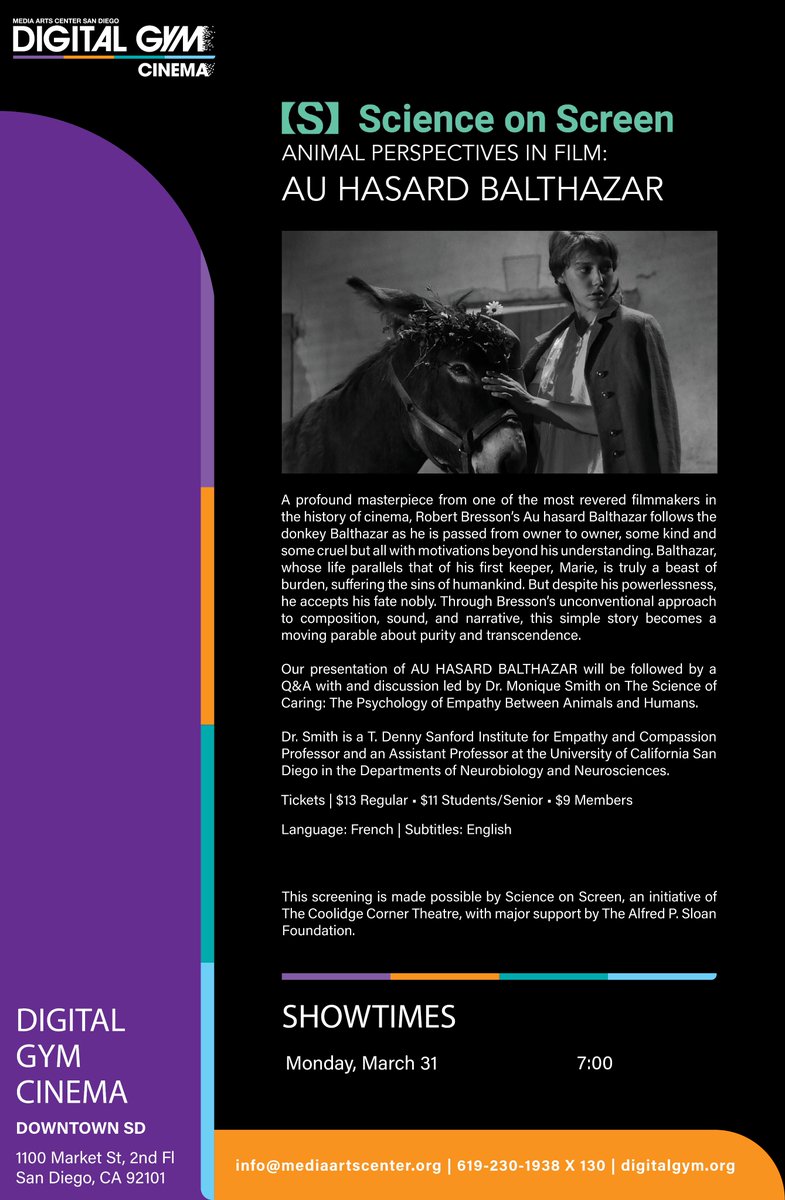 Sanford Institute for Empathy and Compassion (@ucsdcompassion) on Twitter photo You're Invited! 🗓️ On Mon. 3/31 @ 7 p.m. <a href="/DigitalGymSD/">Digital Gym CINEMA</a>, <a href="/UCSDCompassion/">Sanford Institute for Empathy and Compassion</a> Endowed Professor @MoeNeuro is leading a post- film screening discussion + Q&A on The Science of Caring: The Psychology of Empathy Between Animals and Humans. Buy tix➡️ digitalgym.org/movies/science… You're Invited! 🗓️ On Mon. 3/31 @ 7 p.m. <a href="/DigitalGymSD/">Digital Gym CINEMA</a>, <a href="/UCSDCompassion/">Sanford Institute for Empathy and Compassion</a> Endowed Professor @MoeNeuro is leading a post- film screening discussion + Q&A on The Science of Caring: The Psychology of Empathy Between Animals and Humans. Buy tix➡️ digitalgym.org/movies/science…