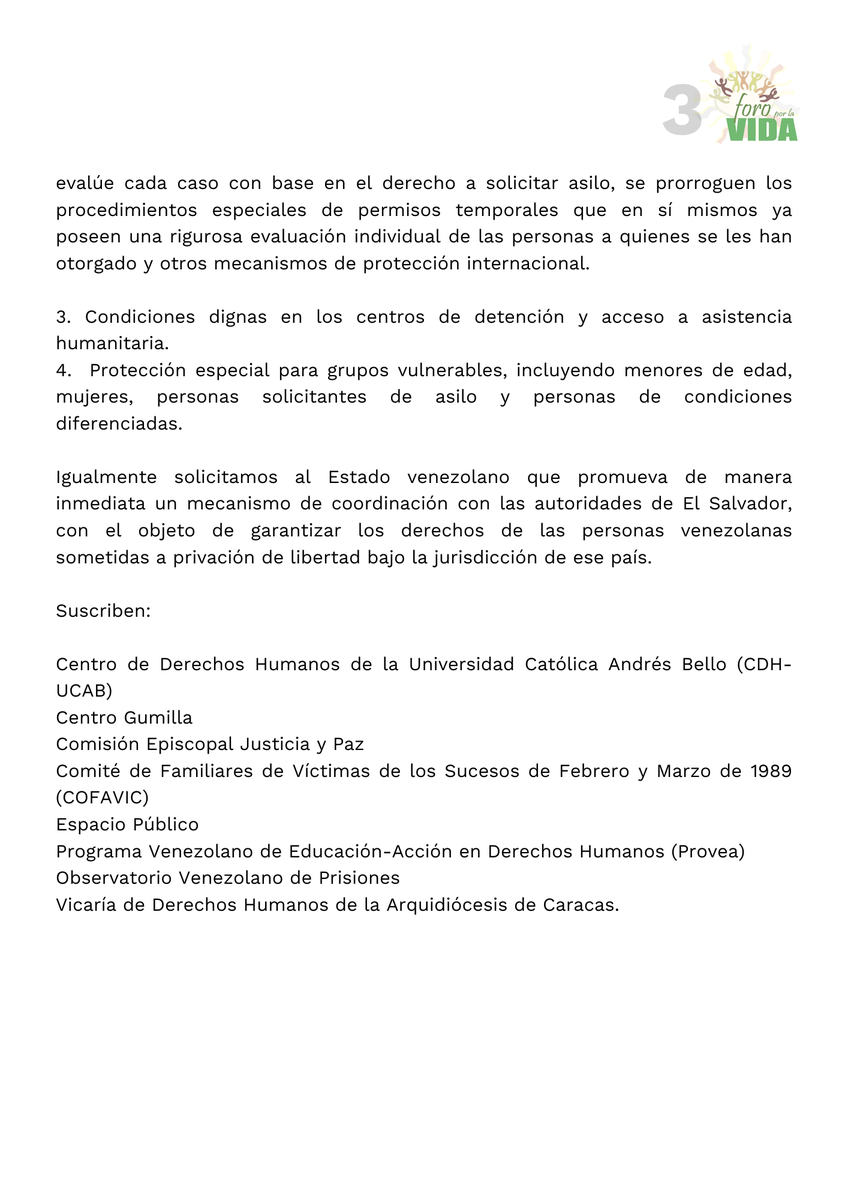 Las ONG que formamos la coalición  <a href="/foroporlavida/">Foro por la Vida</a>  expresamos nuestra profunda preocupación y nuestro enérgico rechazo ante el incremento de #detenciones arbitrarias de personas #migrantes venezolanas en diferentes países del mundo.  A continuación nuestro comunicado: