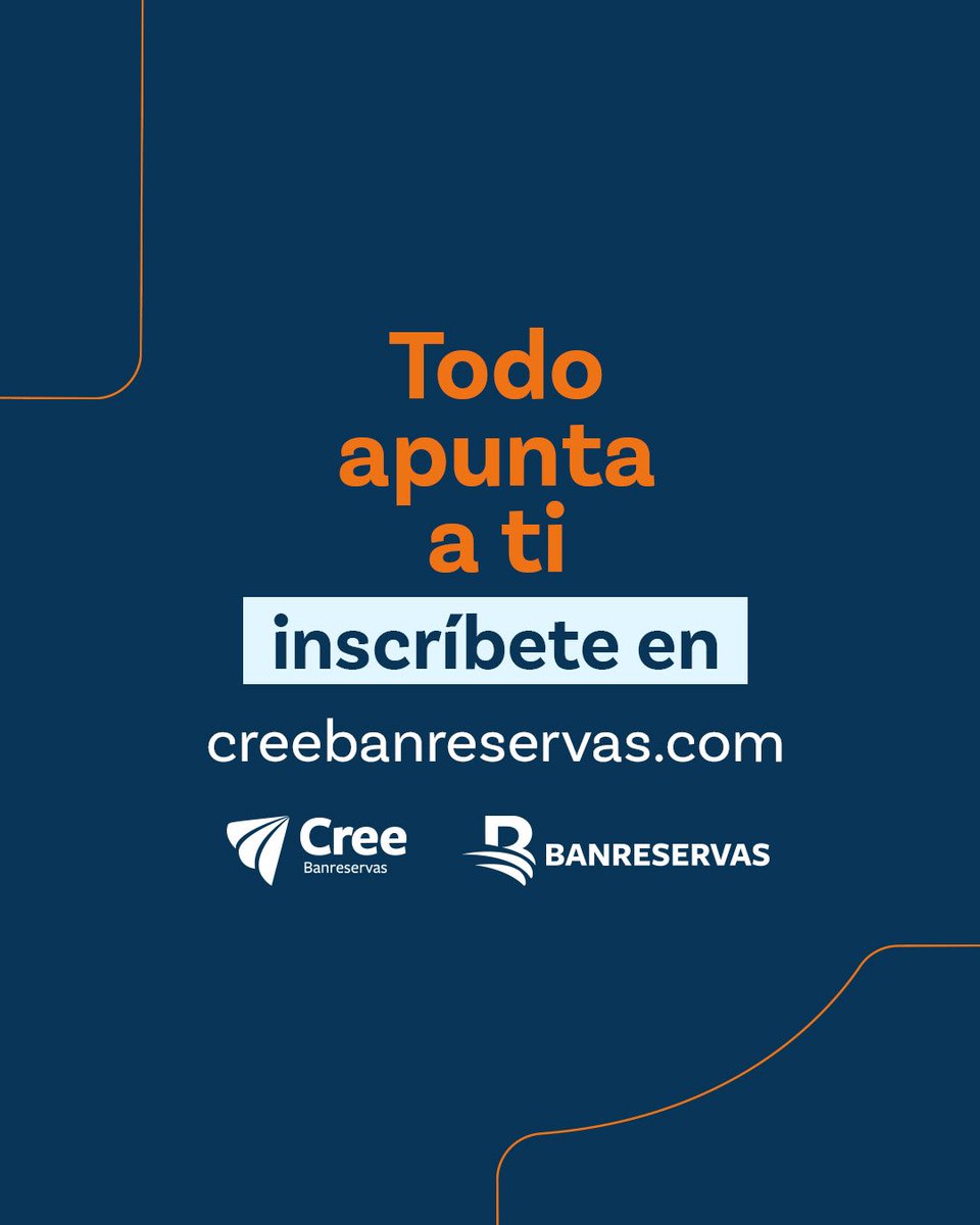 BanreservasRD's tweet photo. Sabemos que tus ideas pueden llegar al siguiente nivel. ¡Todo apunta a ti!

Es el momento perfecto para mostrar tu talento y hacer que tu idea sea escuchada. 

¡Participa en Nuestro Hackatón Cree Banreservas y compite por RD300,000.00!

¡No dejes pasar esta oportunidad! Inscríbete ahora en https://t.co/AKQNmyBg7v
#HackatónCreeBanreservas #TodoApuntaATi #Banreservas #ElBancoDeTodosLosDomincanos