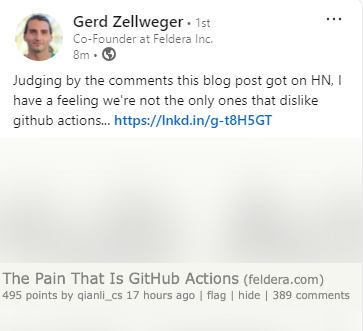 felderainc's tweet photo. Incremental computing works great, but can someone help with GitHub Actions?
https://t.co/AEc9LesZny https://t.co/8bMpK9pDbC