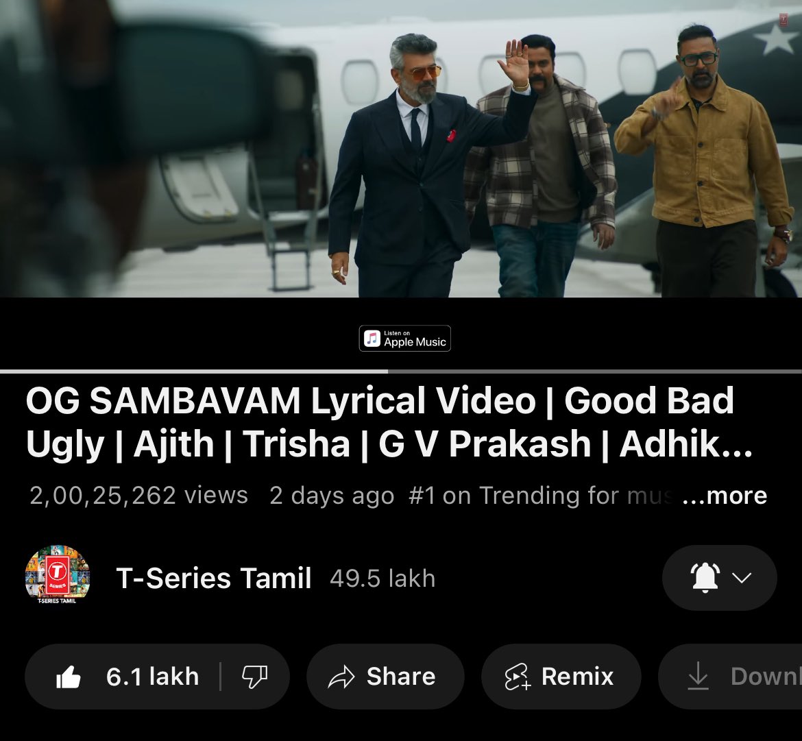 lakshmanclassy's tweet image. The OG Rage! ⚡⚡ 🔥

#OGSambavam now storms past
20 MILLION+ VIEWS on YouTube!

#AK’s electrifying presence, GVP’s
pulsating beats &amp;amp; Aadik’s masterful
execution pure cinematic FIRE! 🔥

#BlockbusterHit youtu.be/kuZ-6jd82Go?si…