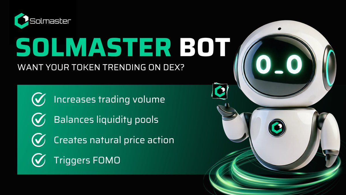 SolMasterBot's tweet photo. ⚡ Want your token trending on DEX?

✅ More volume = Higher rank
✅ Balanced liquidity = Less slippage
✅ Natural price action = More traders

🚀 SOLMASTER BOT makes it happen!
📩 Telegram: @Solmasterxyz

#DEXTrending #SOLMASTER #CryptoGrowth #Solana https://t.co/NnhQOd8lBc
