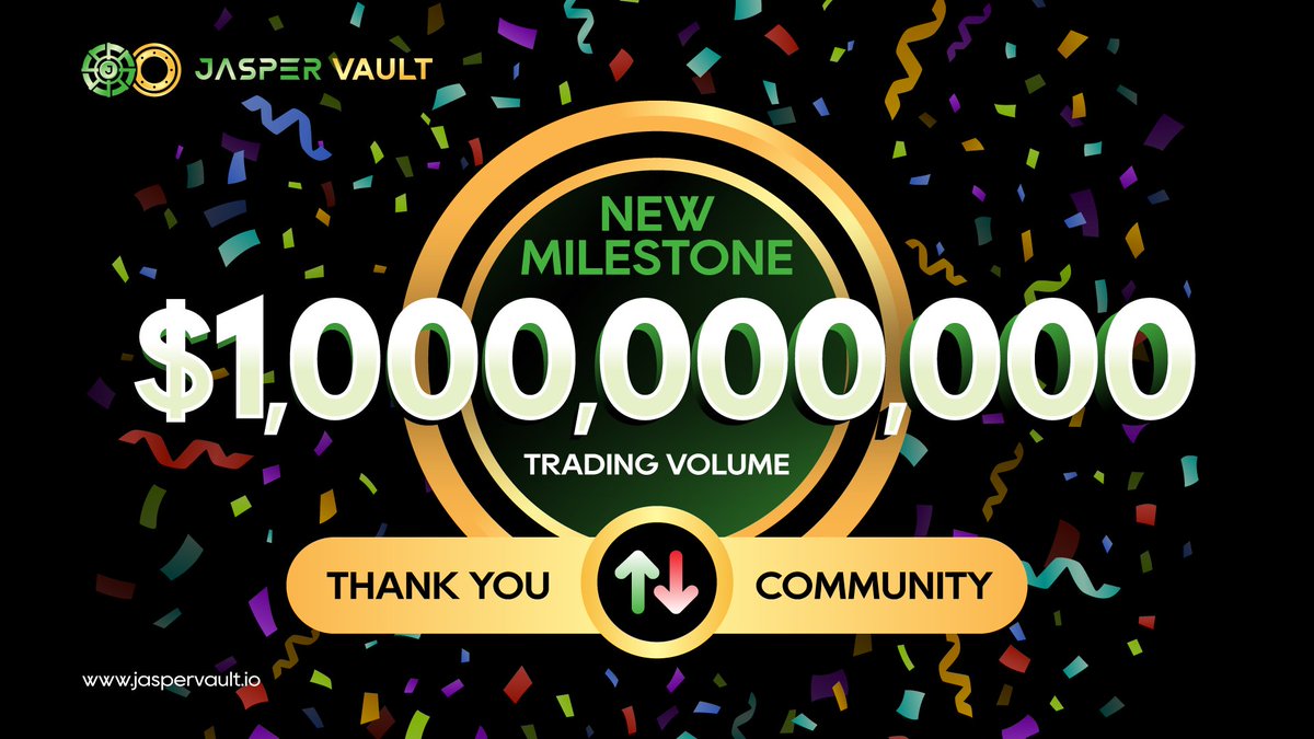 We’ve hit 1 Billion in Trading Volume! 🔥
Huge thanks to our amazing community—this milestone wouldn’t be possible without your continued support! 🫶

To celebrate, we’re giving away $500 in trading credits to 100 winners ($5 each) on Jasper Pro – Leverage! 🚀

👑 Total: 100