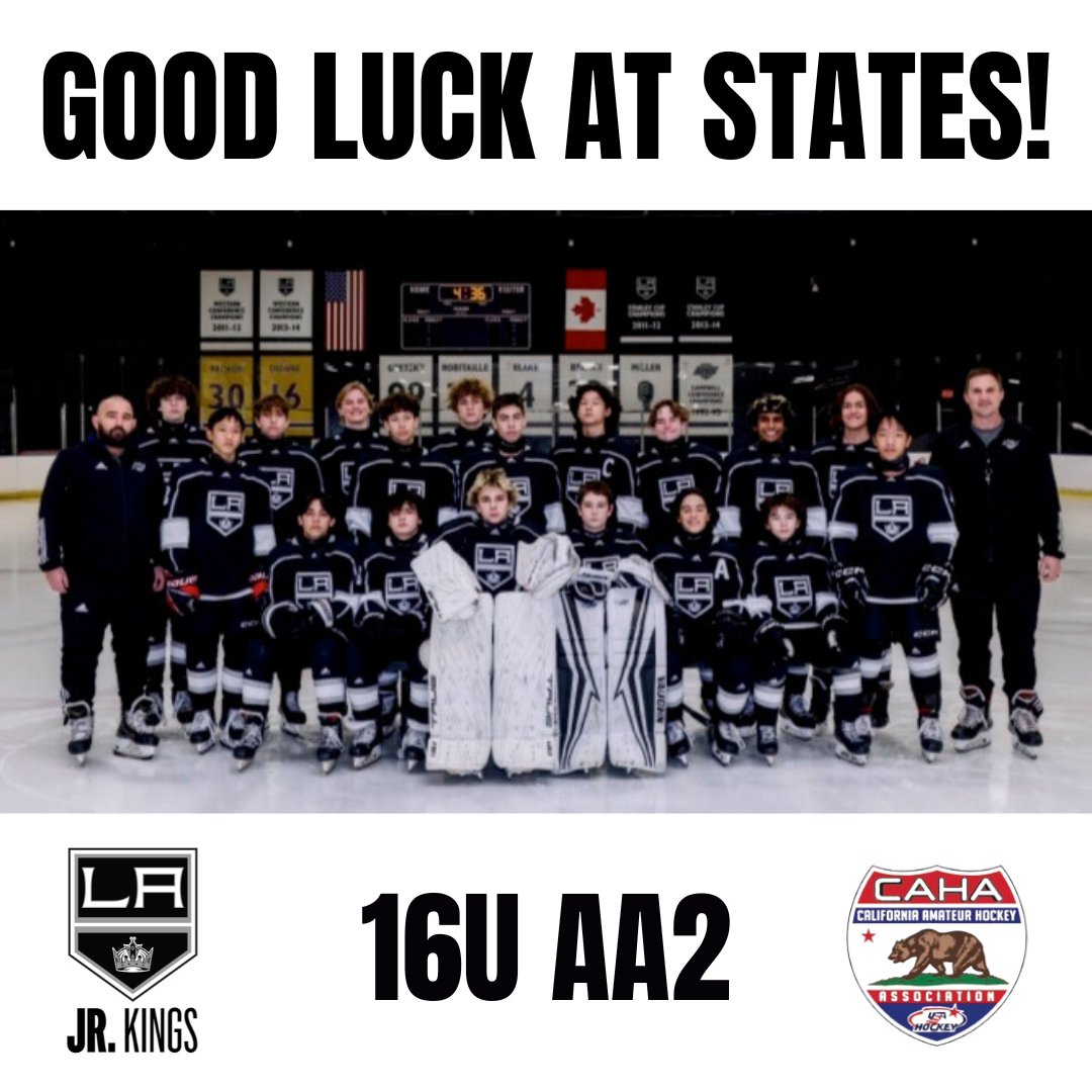 GOOD LUCK to  our Mischa Rytz-led 16U AA2 team, which will compete for a CAHA state championship this weekend at Great Park Ice! Go get 'em boys! 👊