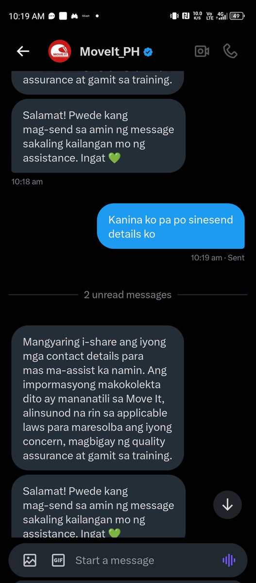 veeeeeronicaaa_'s tweet photo. @moveitph @moveitph Ito po ba yung klaseng assistance ang maooffer niyo? Automated reply? 😭 https://t.co/2v7ThYl82X